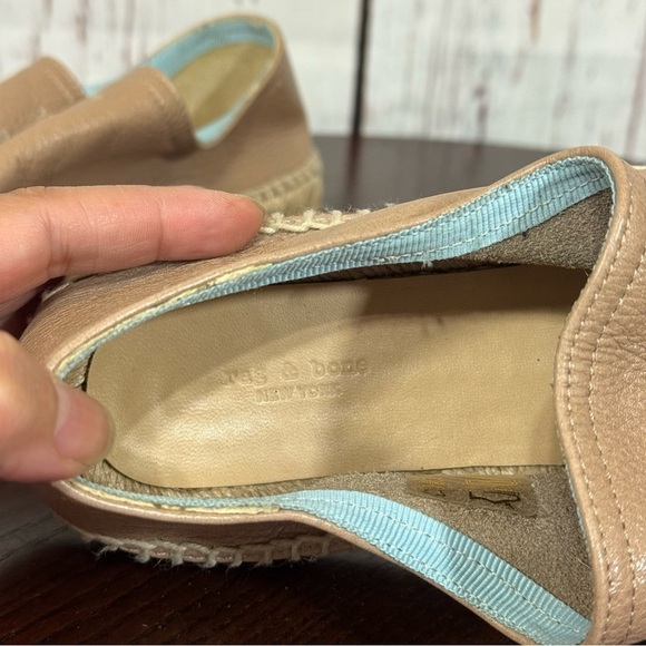Rag & Bone New York Tan Slouchy Leather & Espadrilles Loafer Flat women’s 7 EUC - Picture 10 of 16